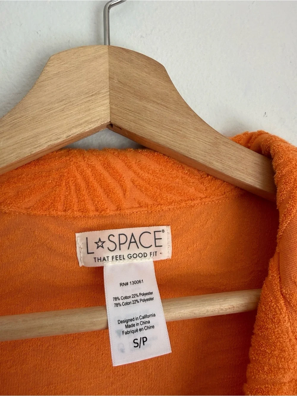 Set L*space Fronds Forever Terry Button Up Shirt and Drawstring Shorts in Orange - Picture 7 of 11